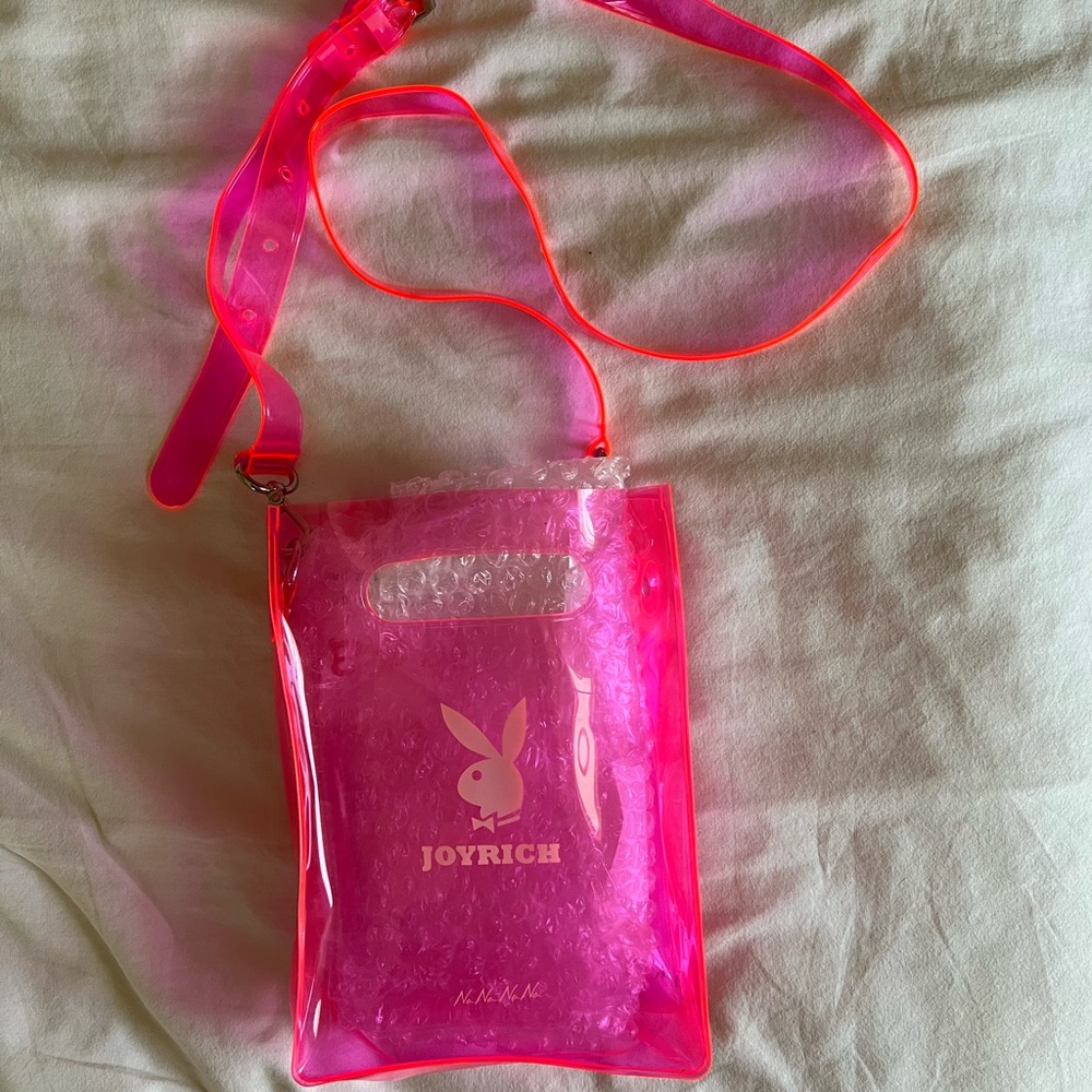 Joyrich x NaNa-NaNa x Playboy Pink PVC crossbody bag